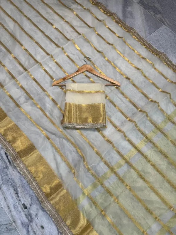 Off_White__And__Golden_Silk_Saree_For_Women