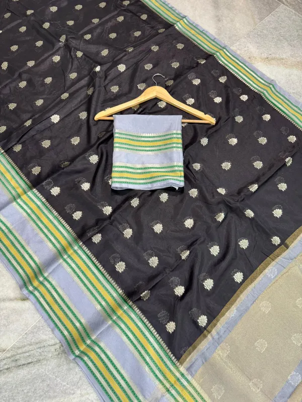 Black__And__Grey_Silk_Saree_For_Women