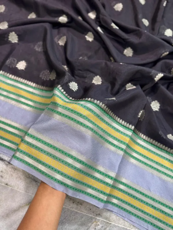 Black__And__Grey_Silk_Saree_For_Women