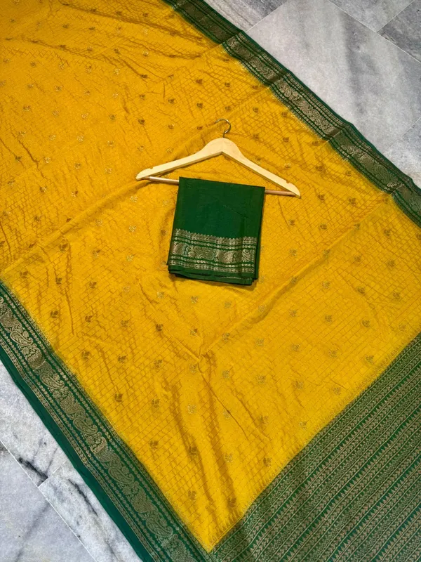 Yellow__And__Green_Silk_Saree_For_Women