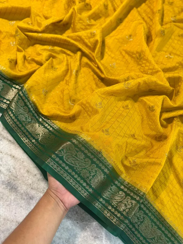 Yellow__And__Green_Silk_Saree_For_Women