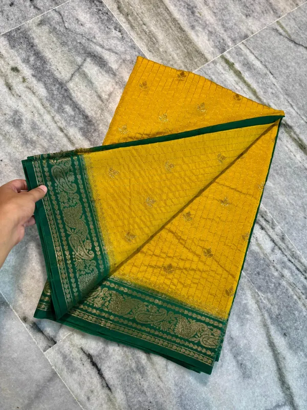 Yellow__And__Green_Silk_Saree_For_Women