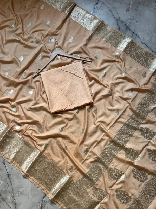 Peach_Georgette_Saree_For_Women