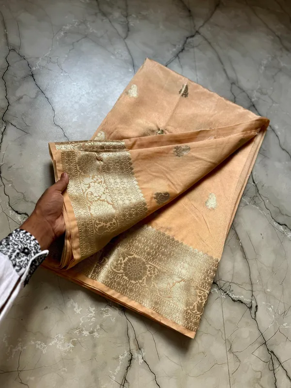 Peach_Georgette_Saree_For_Women