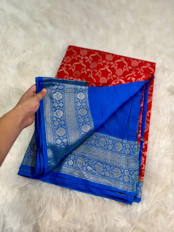 Red__And__Blue_Silk_Saree_For_Women