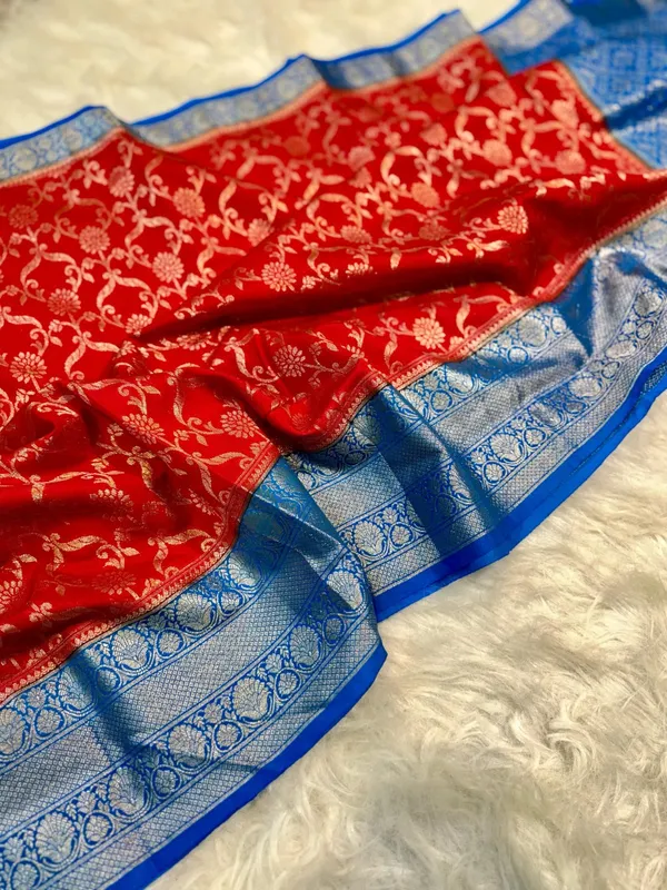Red__And__Blue_Silk_Saree_For_Women