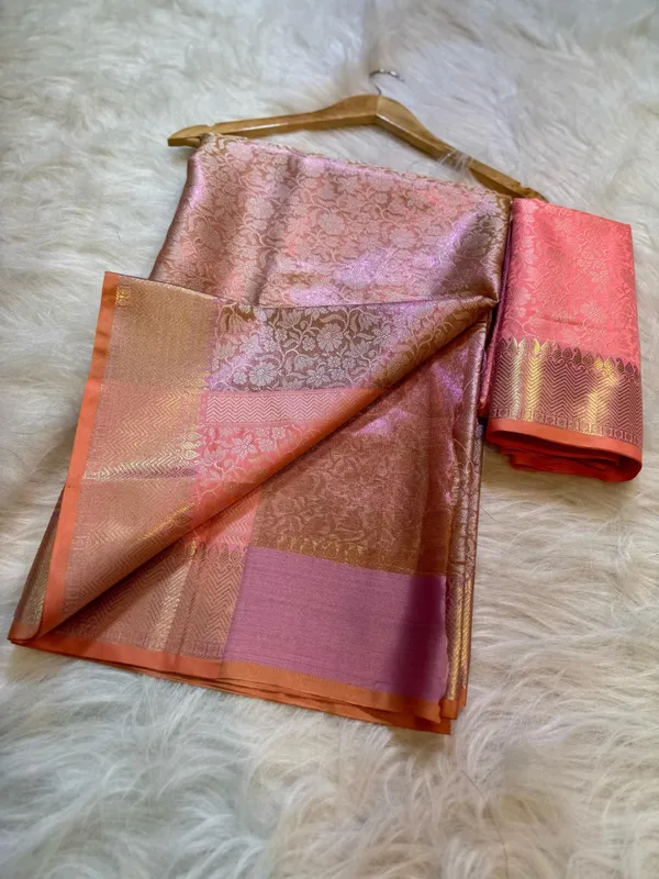 Peach_Tissue_Saree_For_Women