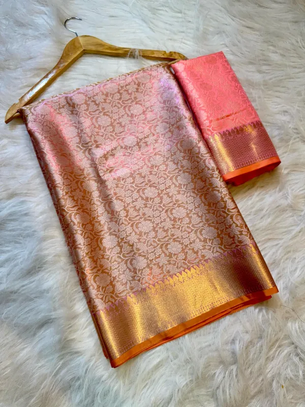 Peach_Tissue_Saree_For_Women
