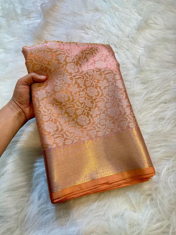 Peach_Tissue_Saree_For_Women