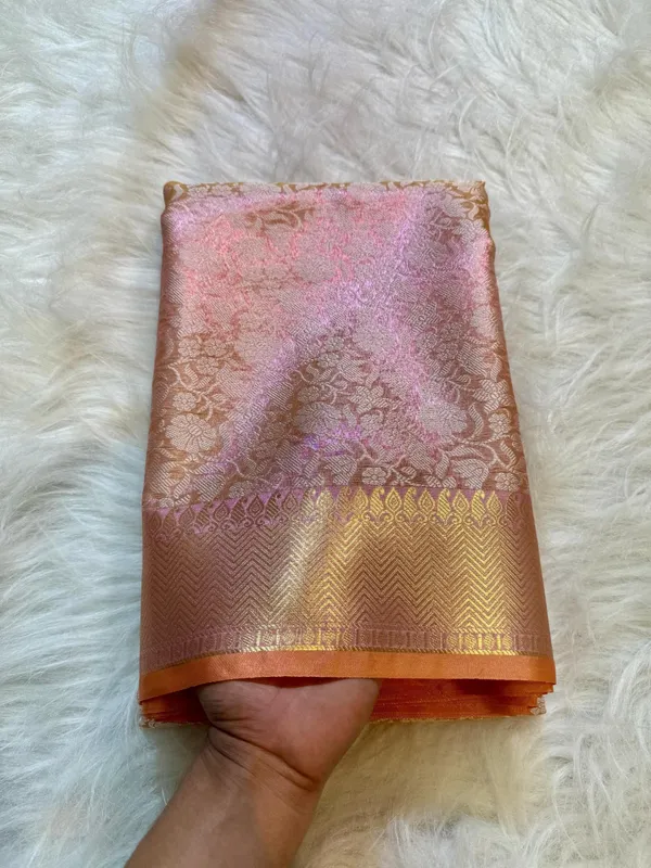 Peach_Tissue_Saree_For_Women