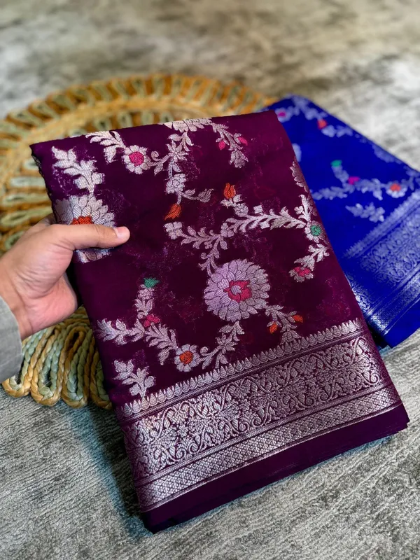 Purple_Georgette_Saree_For_Women