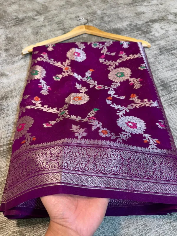 Purple_Georgette_Saree_For_Women