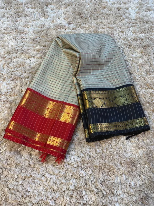 Ganga_Jamuna_check_Silk_Saree_For_Women