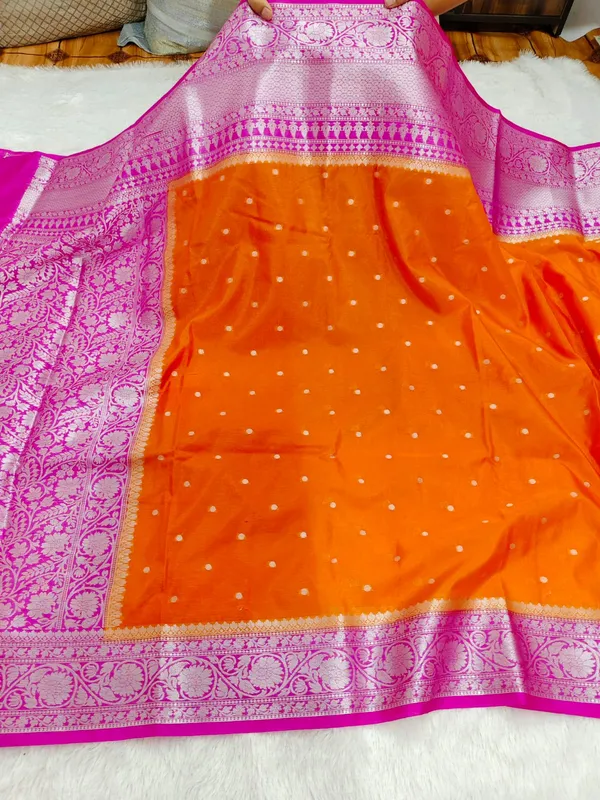 Orange__And__Pink_Silk_Saree_For_Women