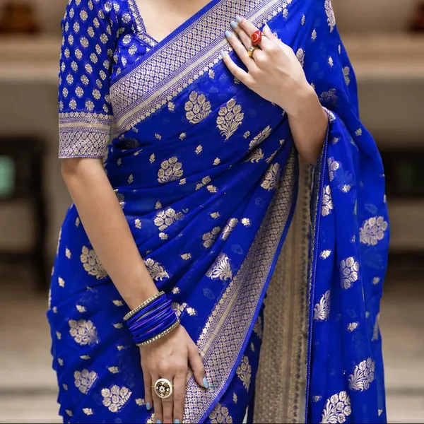 Blue_Georgette_Saree_For_Women
