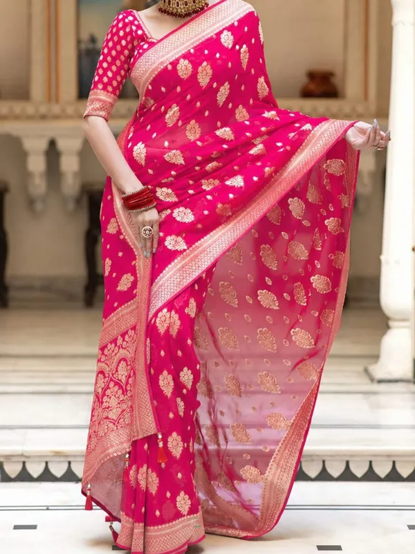 Pink_Georgette_Saree_For_Women