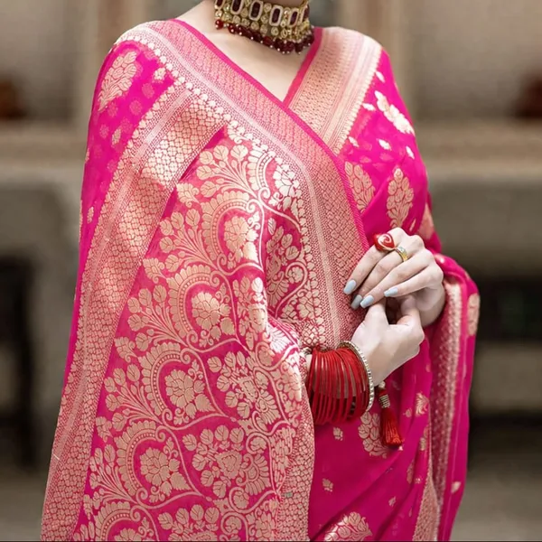 Pink_Georgette_Saree_For_Women