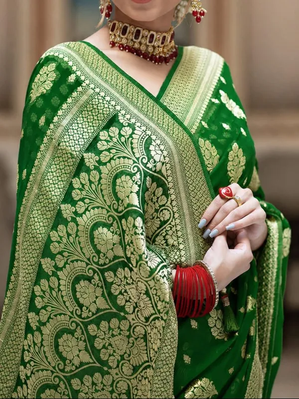 Green_Georgette_Saree_For_Women