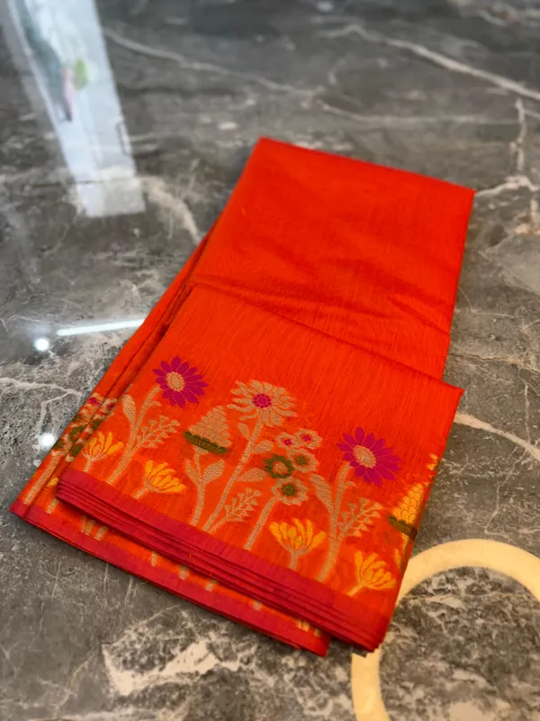 Orange_Cotton_Saree_For_Women