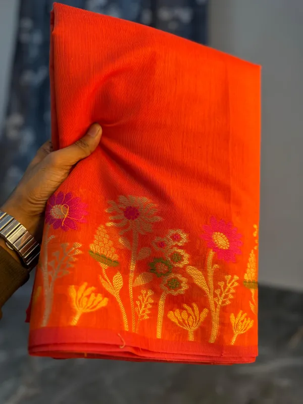 Orange_Cotton_Saree_For_Women