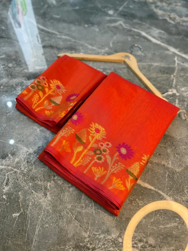 Orange_Cotton_Saree_For_Women