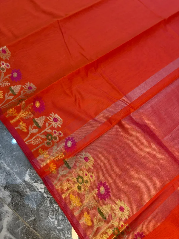 Orange_Cotton_Saree_For_Women