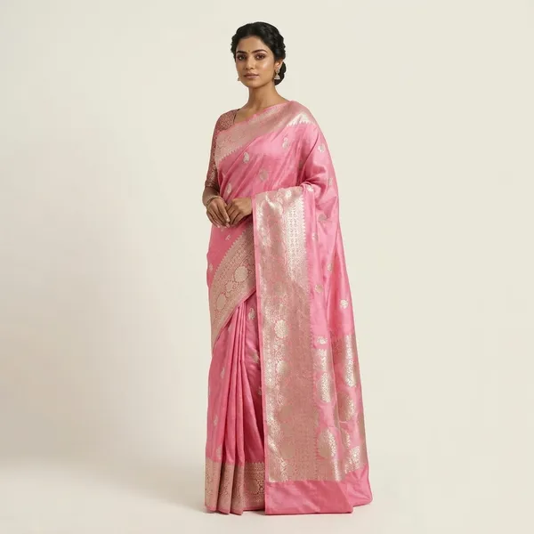 Pink_Georgette_Saree_For_Women