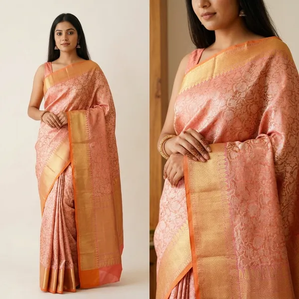 Peach_Tissue_Saree_For_Women