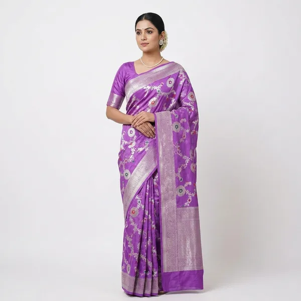 Purple_Georgette_Saree_For_Women