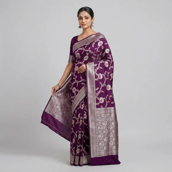 Purple_Georgette_Saree_For_Women
