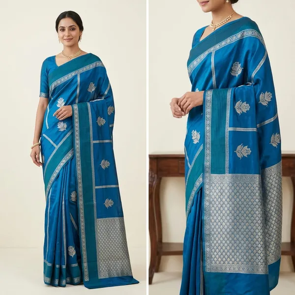 Teal_Blue_Silk_Saree_For_Women