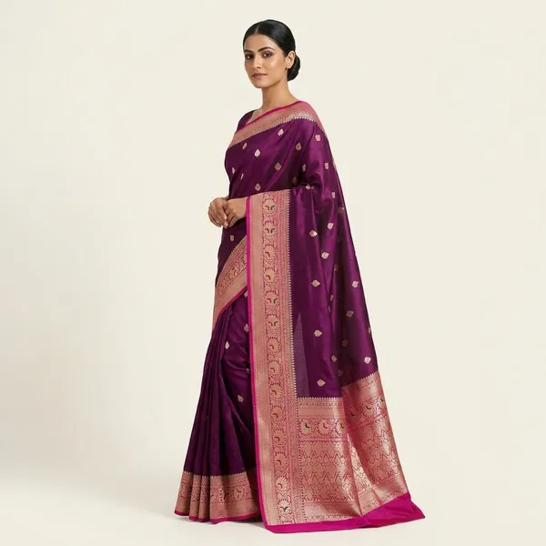 Maroon_Georgette_Saree_For_Women