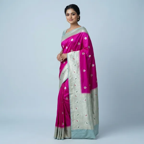 Pink_Georgette_Saree_For_Women