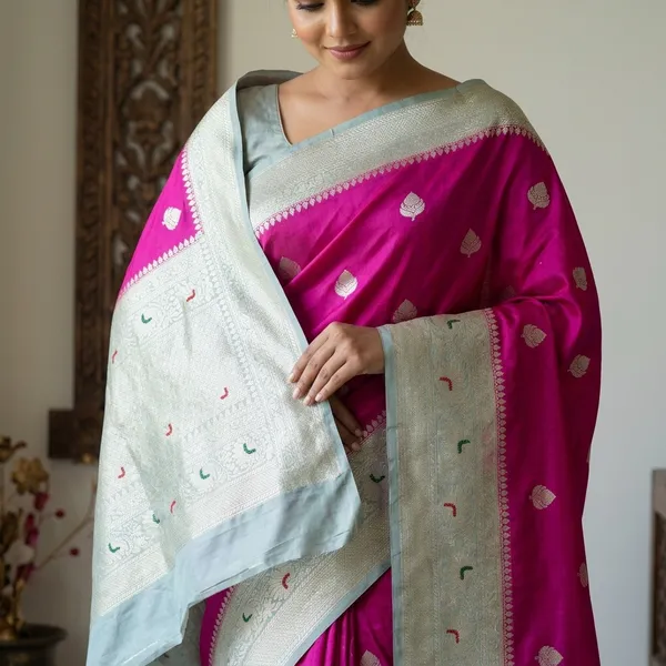 Pink_Georgette_Saree_For_Women