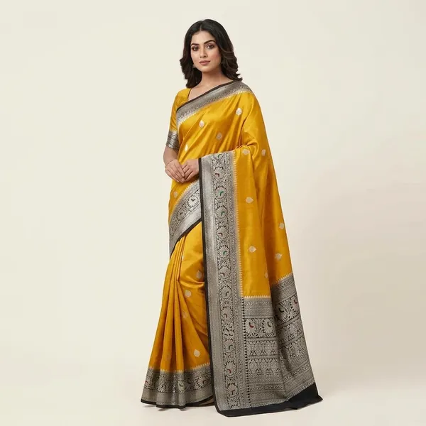 Yellow_Georgette_Saree_For_Women