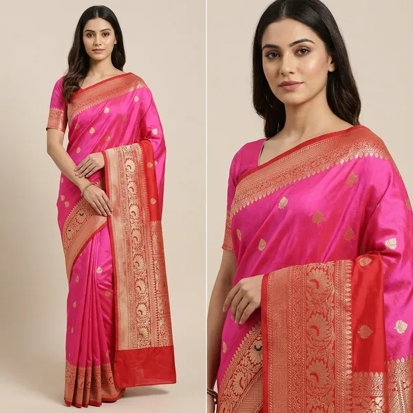 Pink_Semi_Katan_Saree_For_Women
