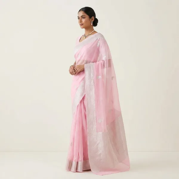Pink_Georgette_Saree_For_Women