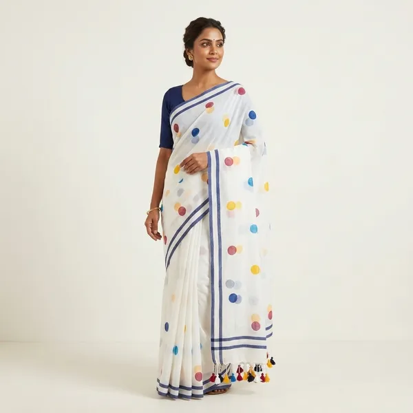 Polka_dot_Cotton_Saree_For_Women