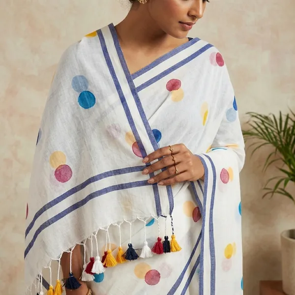 Polka_dot_Cotton_Saree_For_Women