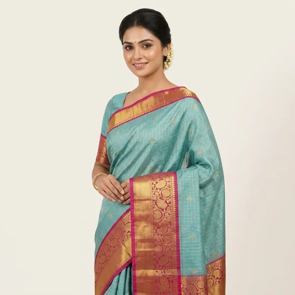 Ocean_Blue_Silk_Saree_For_Women
