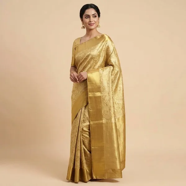 Golden_Silk_Saree_For_Women