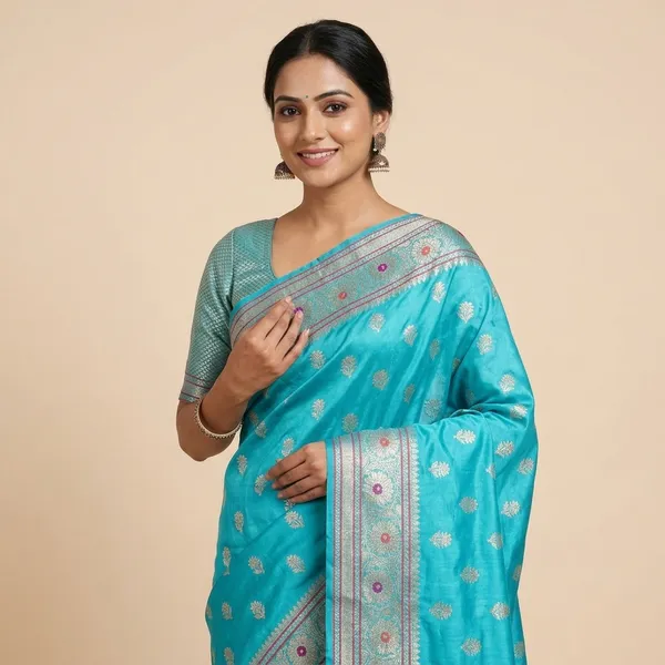 Ocean_Blue_Silk_Saree_For_Women