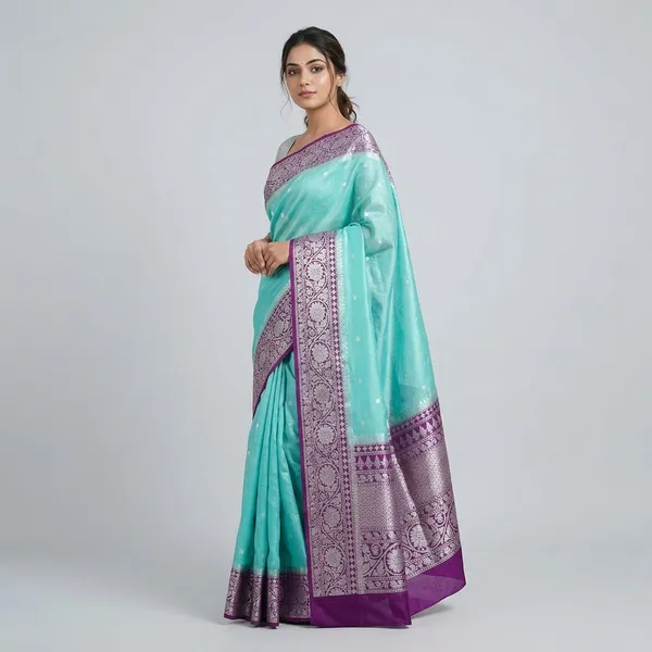 Ocean_Blue_Silk_Saree_For_Women