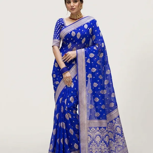 Blue_Georgette_Saree_For_Women