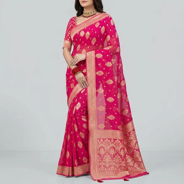Pink_Georgette_Saree_For_Women