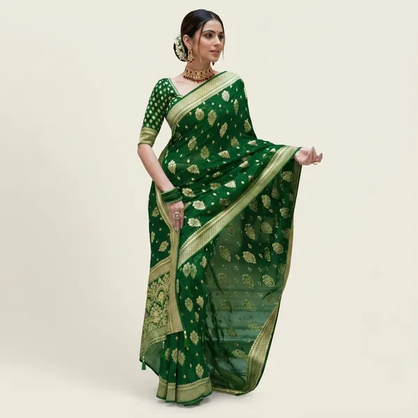 Green_Georgette_Saree_For_Women