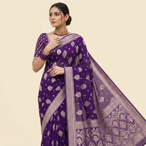 Violet_Georgette_Saree_For_Women