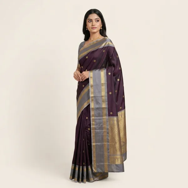 Brown_Banarasi_Katan_Silk_Saree_For_Women