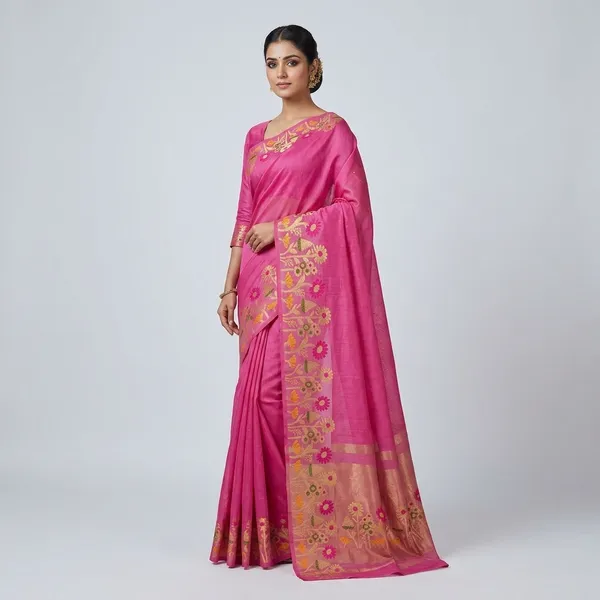 Pink_Cotton_Saree_For_Women