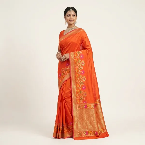 Orange_Cotton_Saree_For_Women